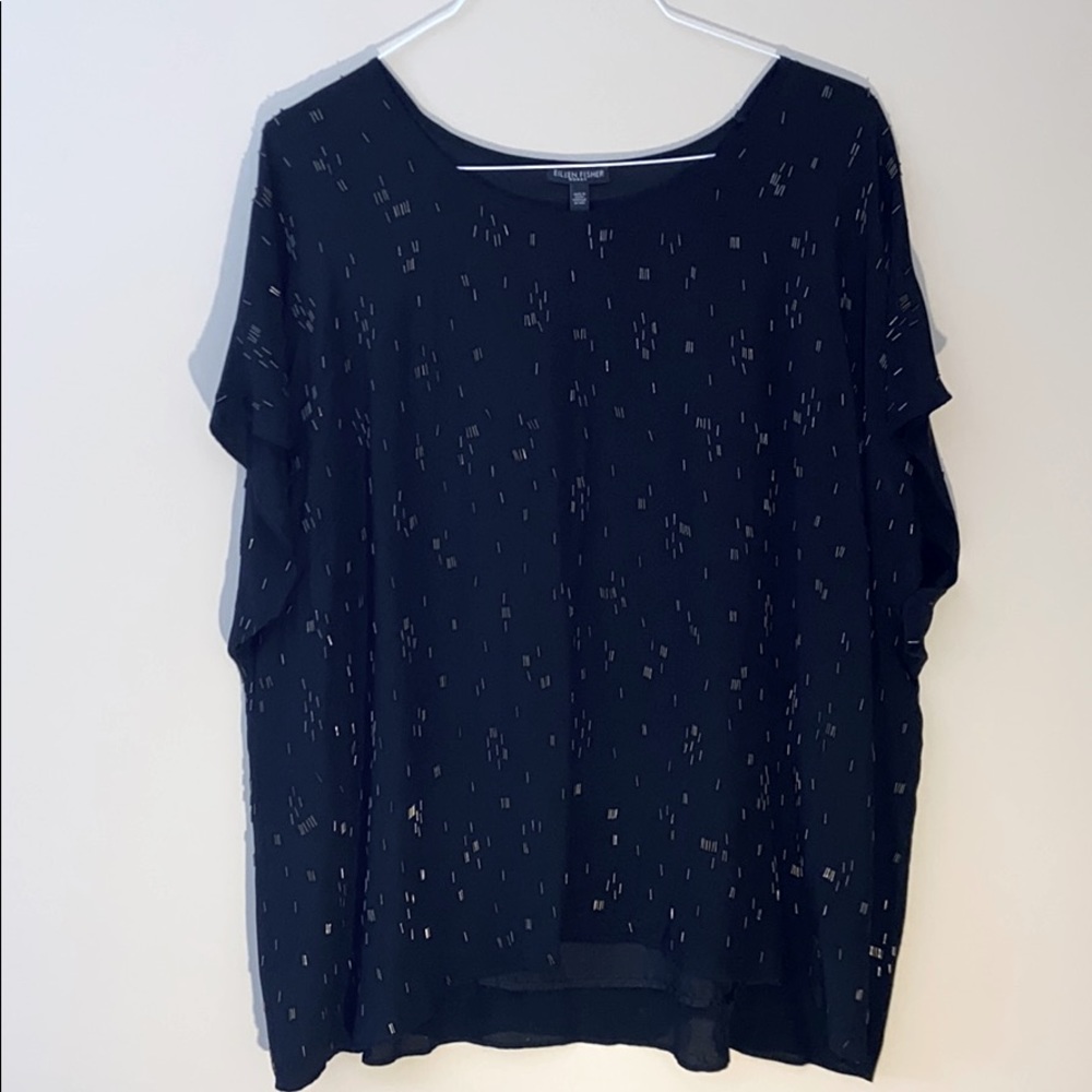 Black Eileen Fisher blouse